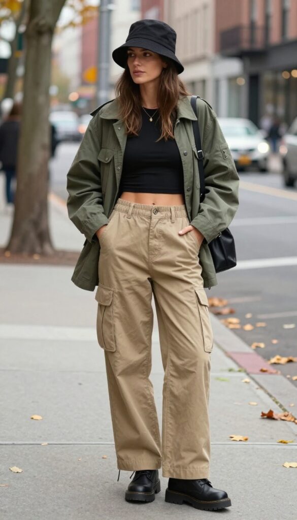 12. Utility Jacket and Wide-Leg Cargos