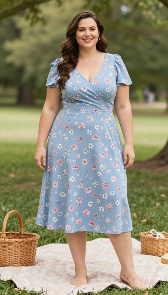 7. The Fit-and-Flare Dress + Ballet Flats