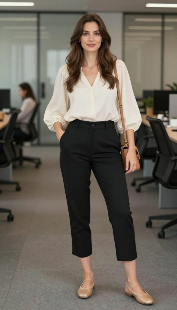11. Black Cigarette Pants and a Blouse