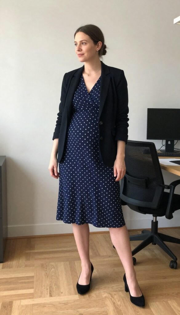 2. Wrap Dress + Blazer