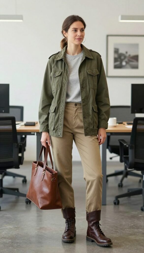 11. The Utility Jacket and Chinos Combo