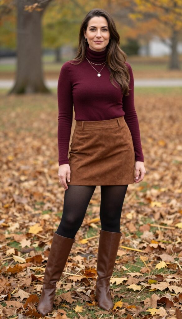11. Layered Necklaces Over a Turtleneck