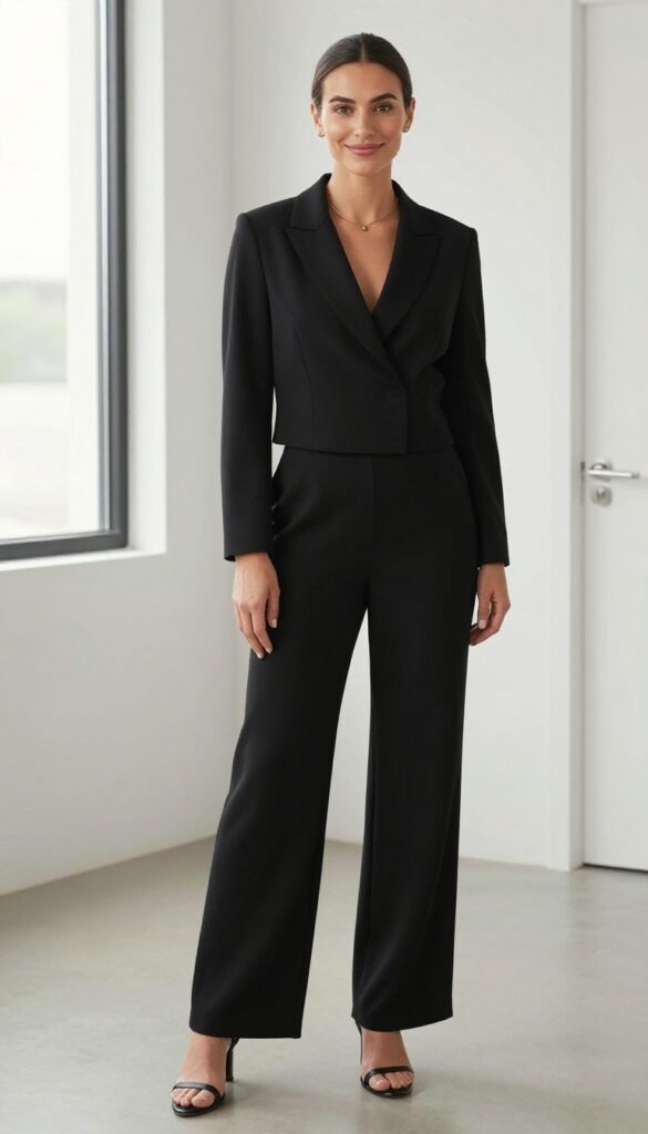 4. Black Jumpsuit with a Blazer