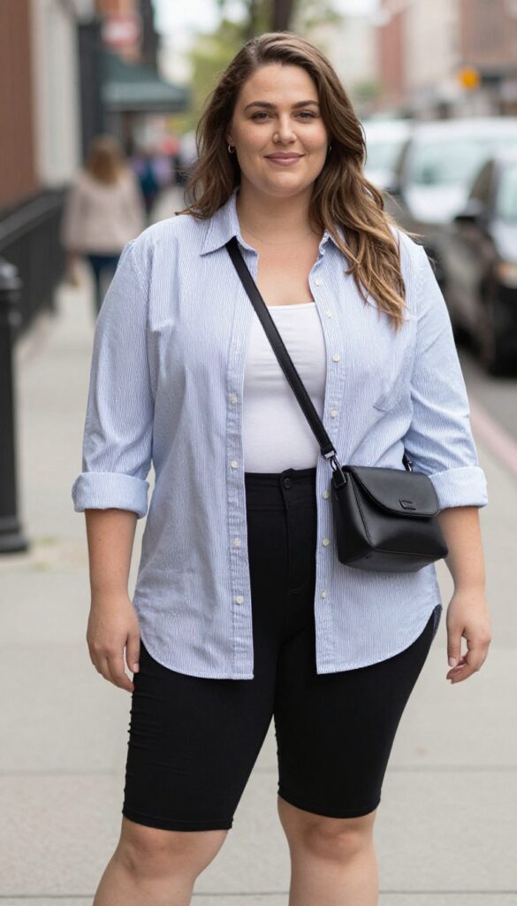 10. The Shirt Dress + Sneakers + Crossbody Bag