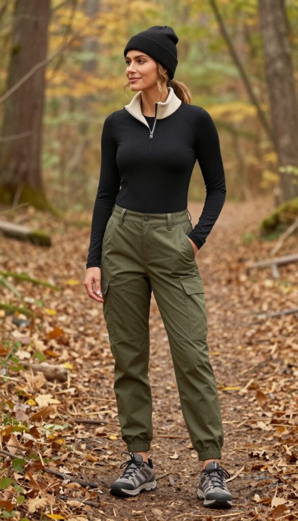 3. Cargo Pants with a Thermal Top