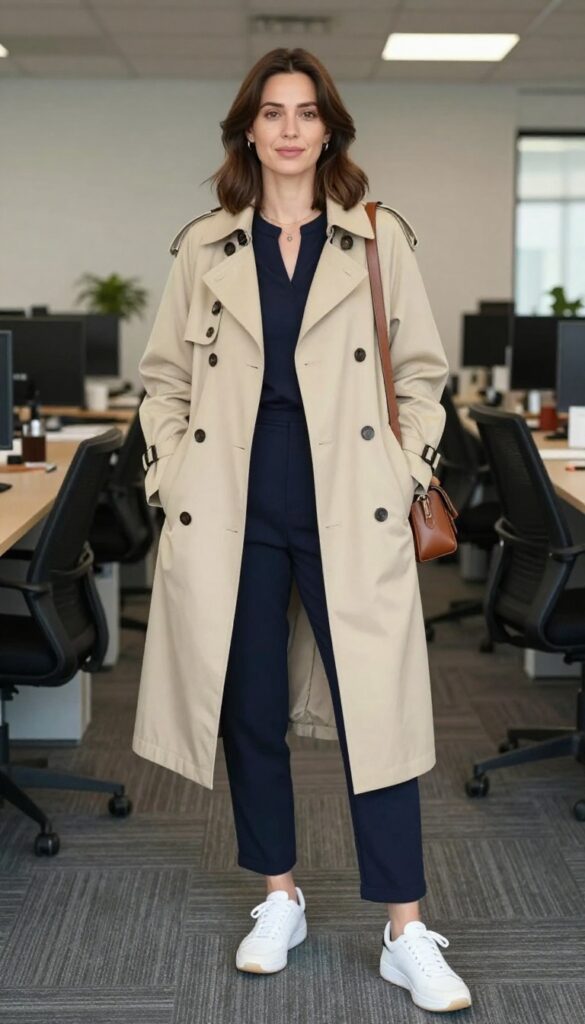 11. Lightweight Trench with Jumpsuit