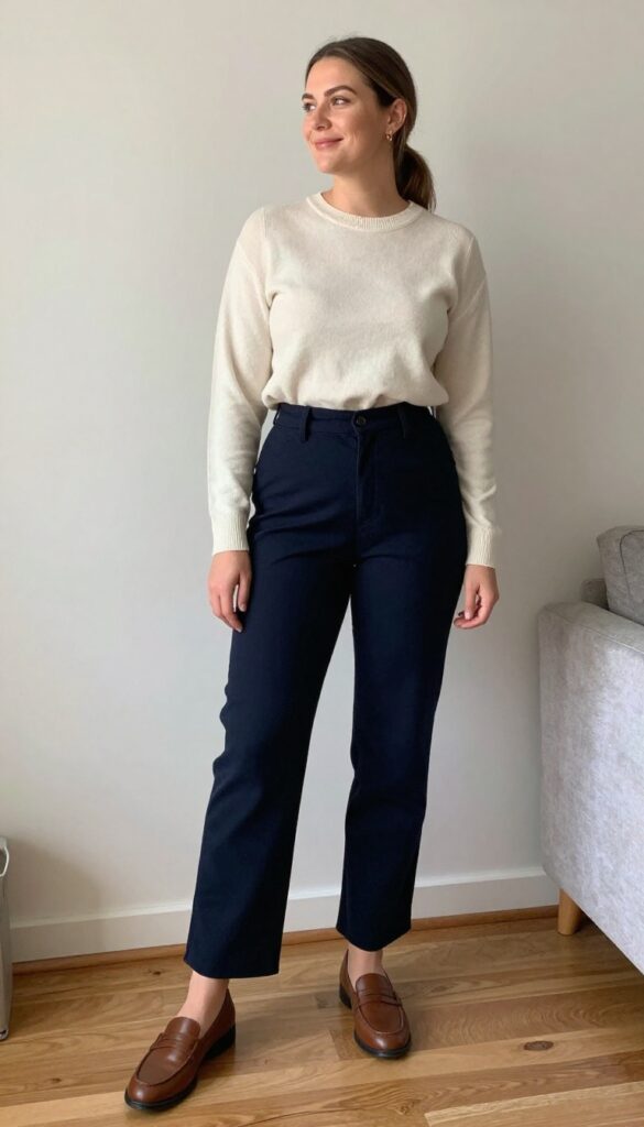 3. Wide-Leg Trousers and a Knit Top