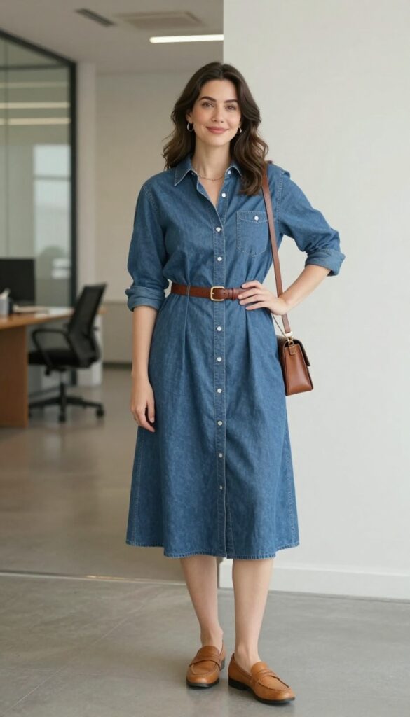 11. The Button-Front Dress with a Wide Belt