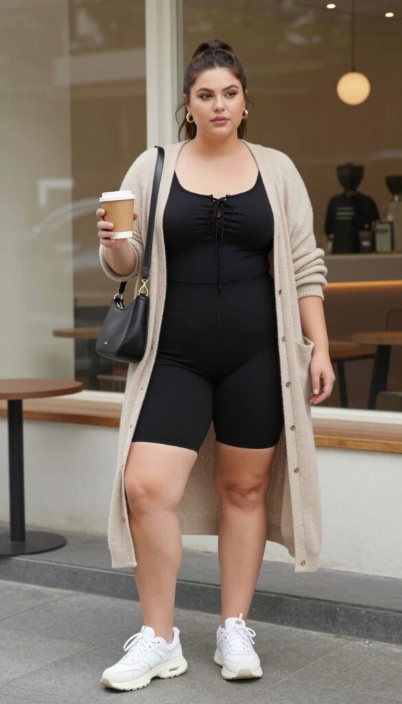 7. Casual Corset with Bike Shorts