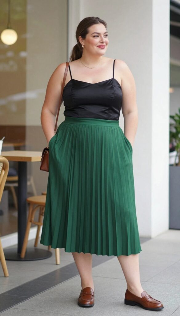 6. Corset with a Pleated Midi Skirt