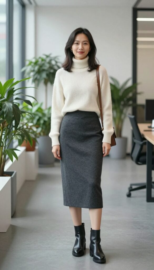 3. Turtleneck Sweater Under a Slip Dress