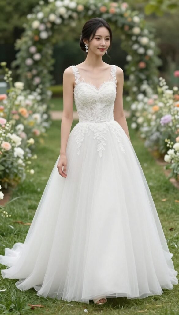 10. Ball Gown with a Simple Updo