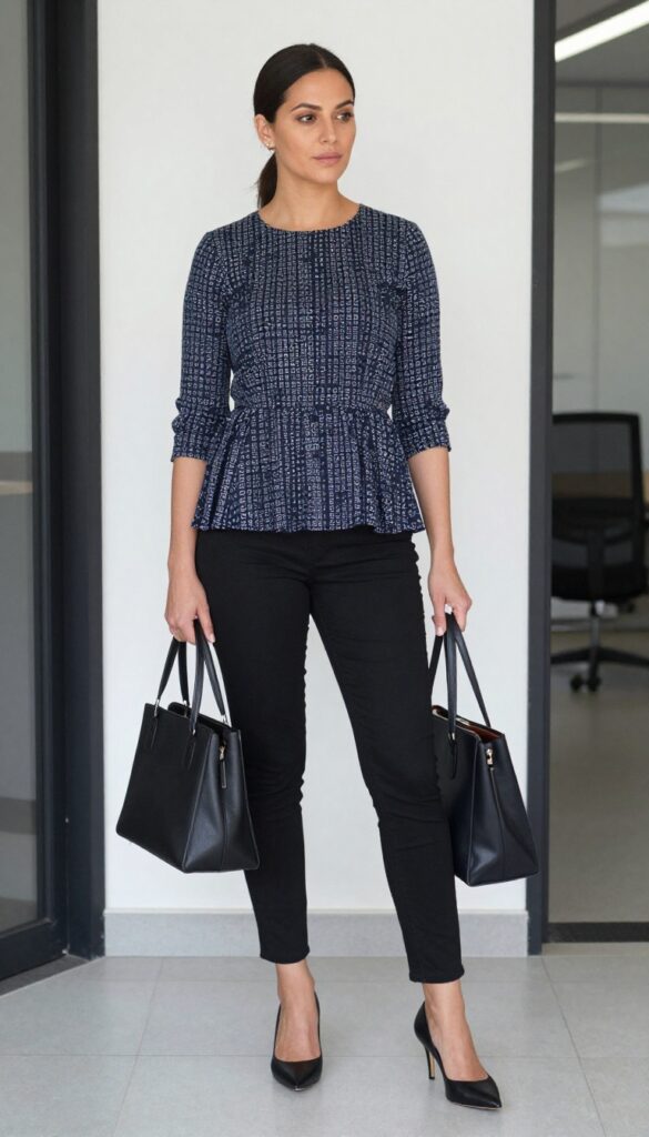 9. Ankara Peplum Top with Cigarette Pants