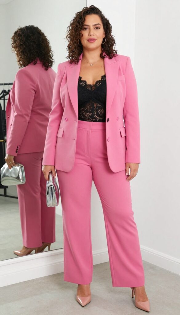 8. Pantsuit with a Lace Camisole