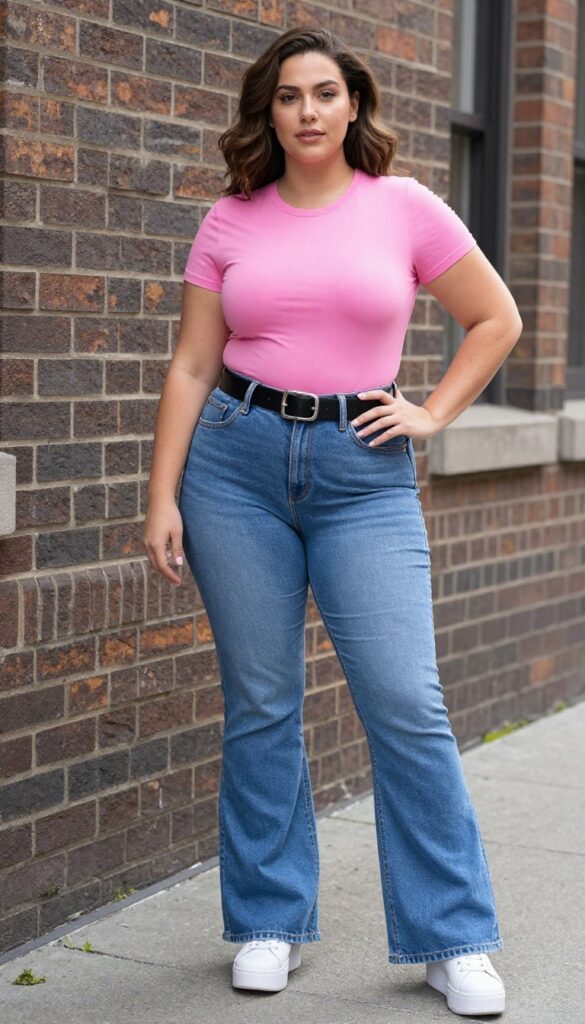 1. Baby Tee with Low-Rise Bootcut Jeans