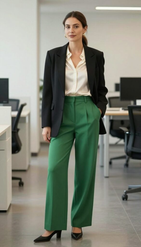 10. Wide-Leg Trousers and Blouse