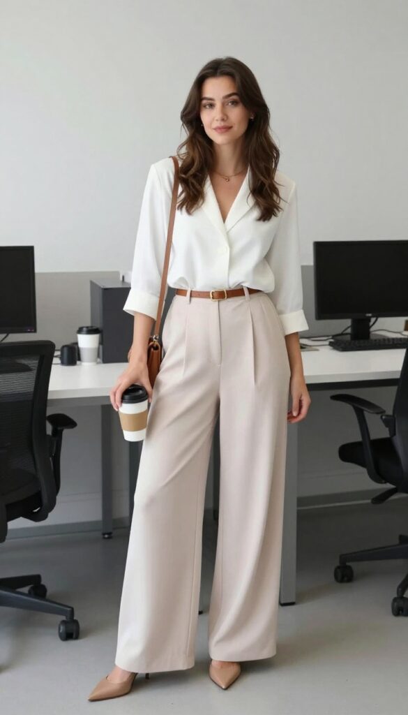 11. Jumpsuit + Belt + Blazer + Heeled Sandals