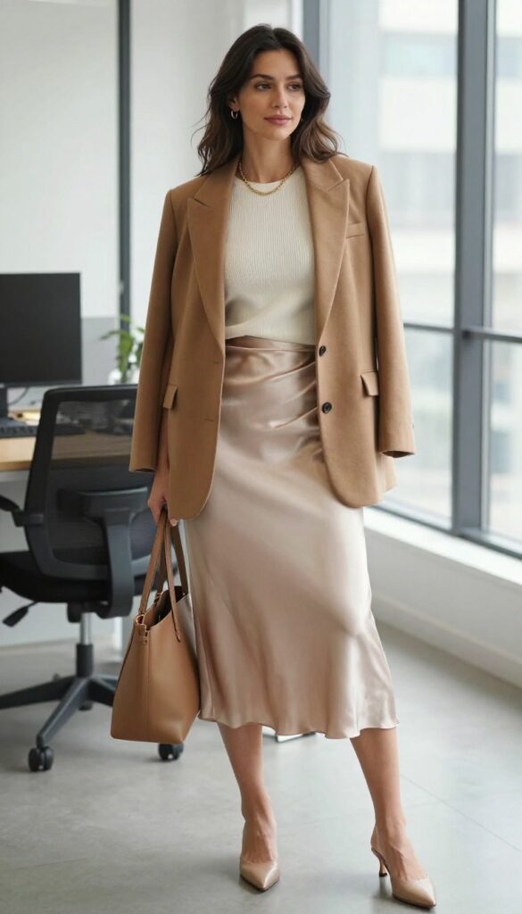 12. Slip Skirt with a Fine Knit Top