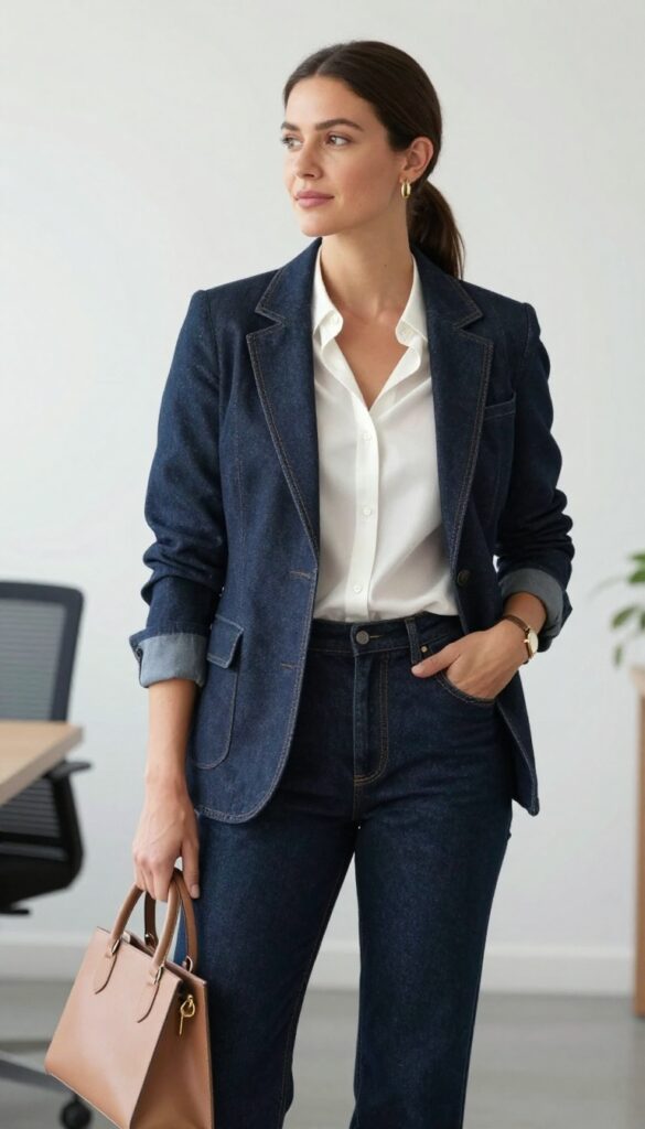 9. The Denim Blazer and Trousers