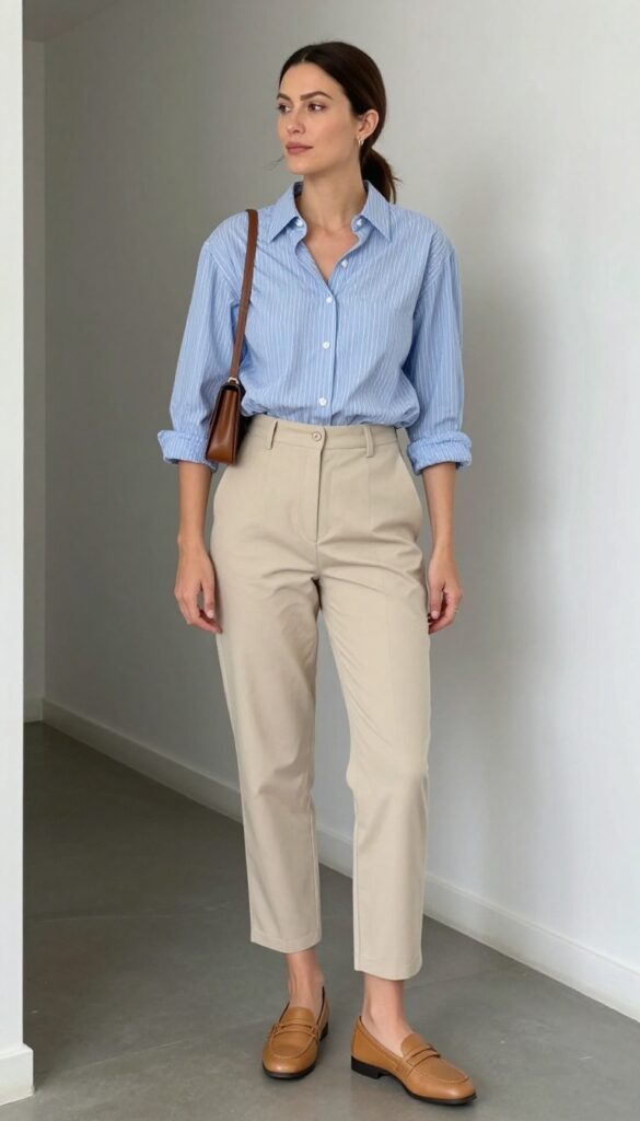 5. The Button-Down Shirt + Cropped Pants