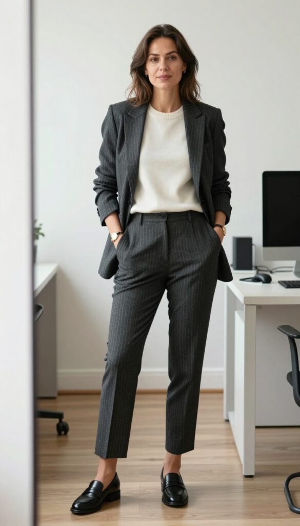 9. Pinstripe Suit with a Twist