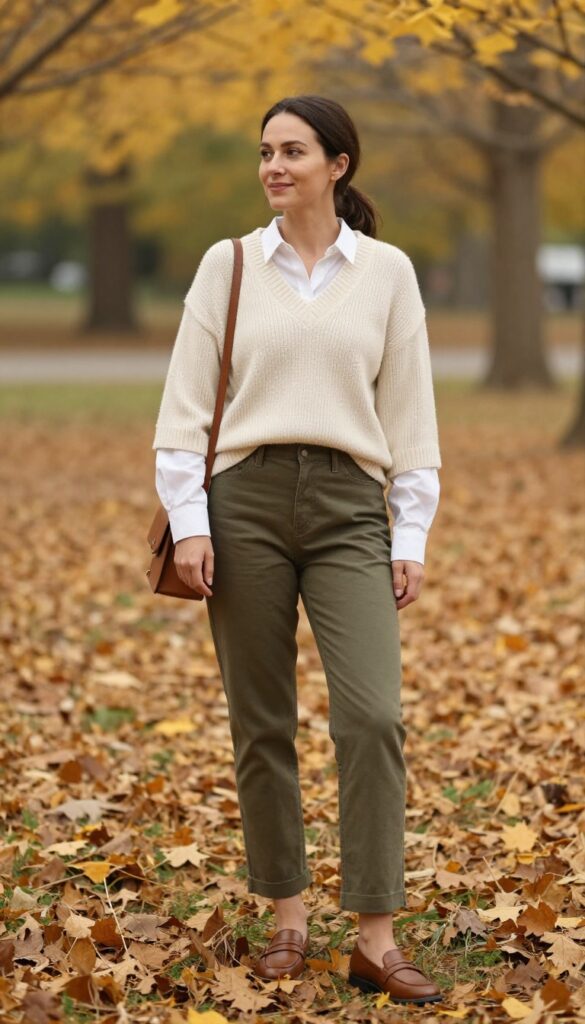 9. Sweater Vest Over a Button-Down Shirt