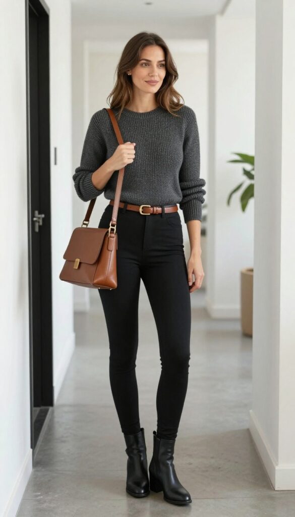 10. Knit Dress and Leggings: Dress-Layer Combo