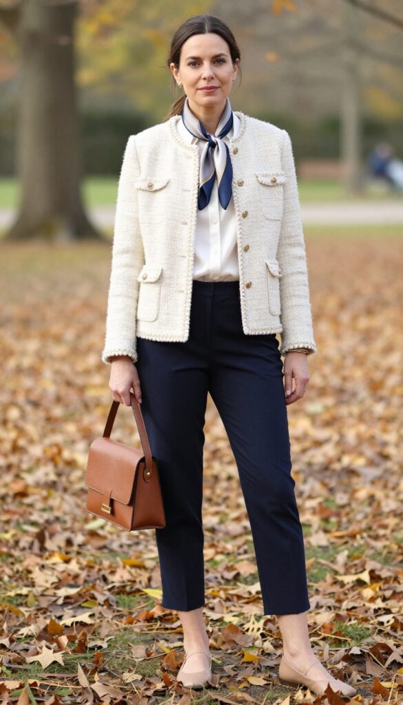 14. Tweed Jacket with Cropped Trousers