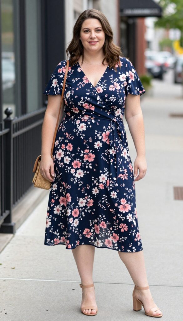 2. Wrap Dress with Floral Print