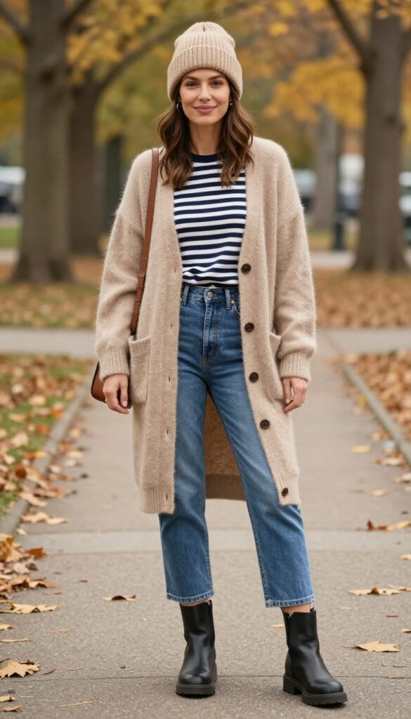 6. Cardigan and Lug-Sole Boots