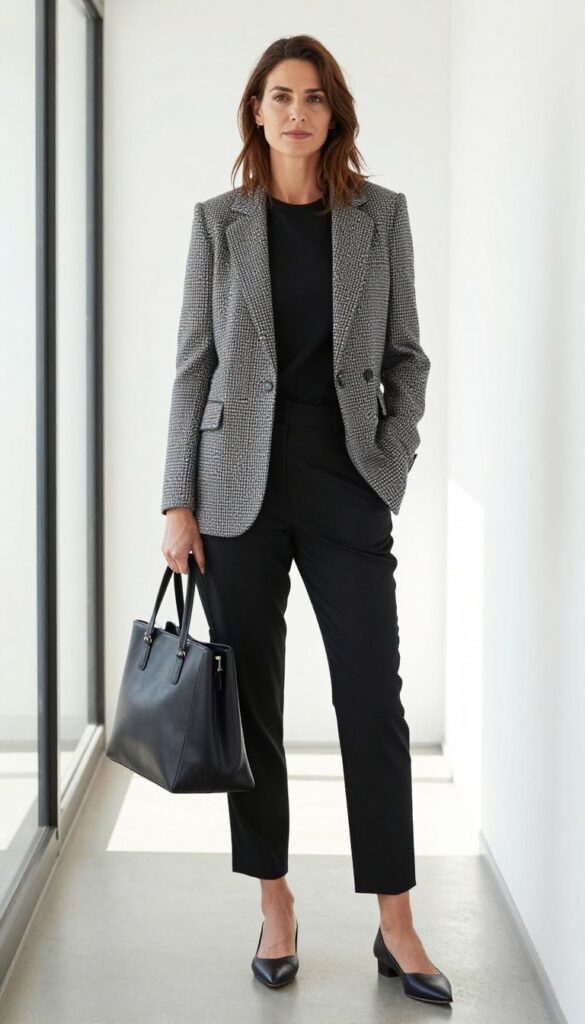 8. Patterned Blazer with Solid Basics