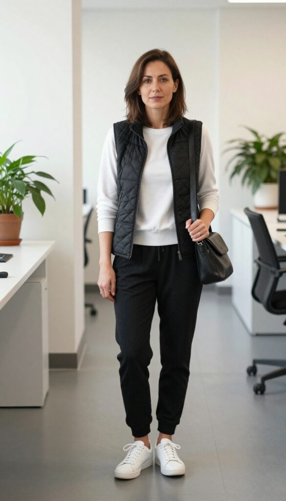 13. Sporty Vest with Jogger Trousers and a Blazer