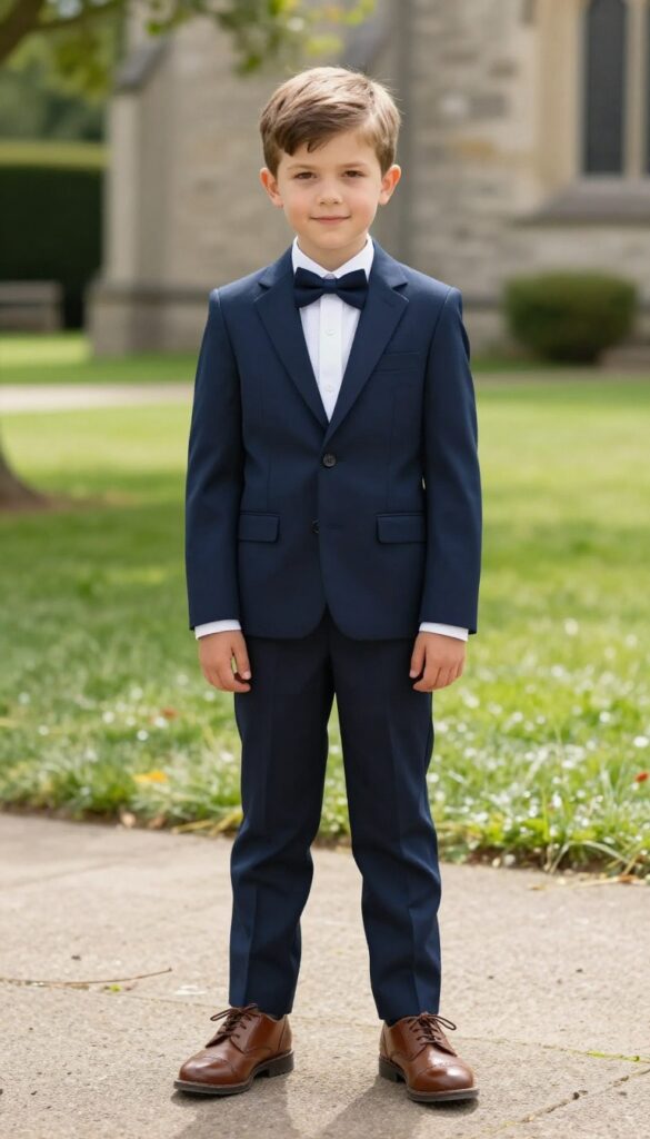1. Classic Navy Suit with a Bow Tie