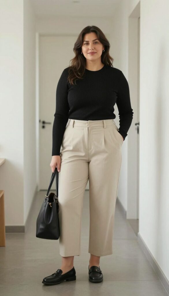 10. Cropped Wide-Leg Pants with a Fitted Top