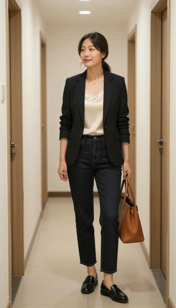 5. Dark Wash Jeans and a Blazer