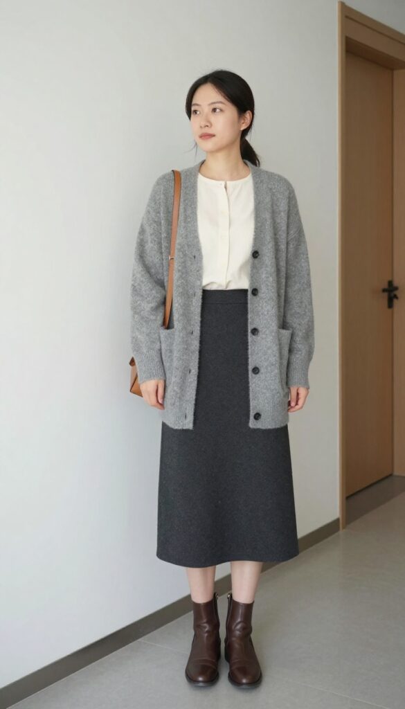 4. The Layered Midi Skirt Outfit