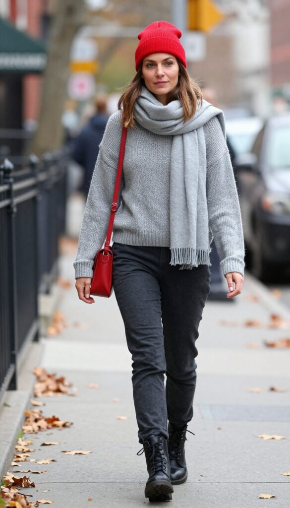 15. Monochrome Gray Layers with a Pop of Color