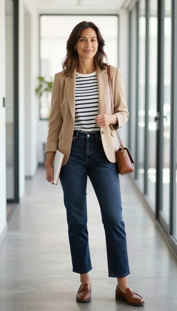 1. The Field-Ready Denim and Blazer Combo