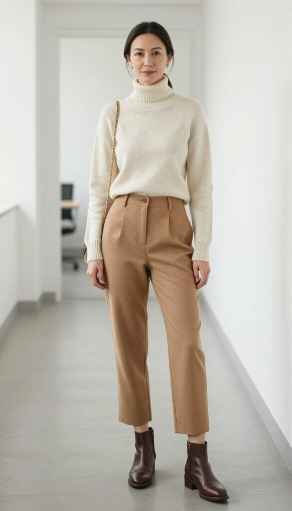 11. Turtleneck and Wool Culottes