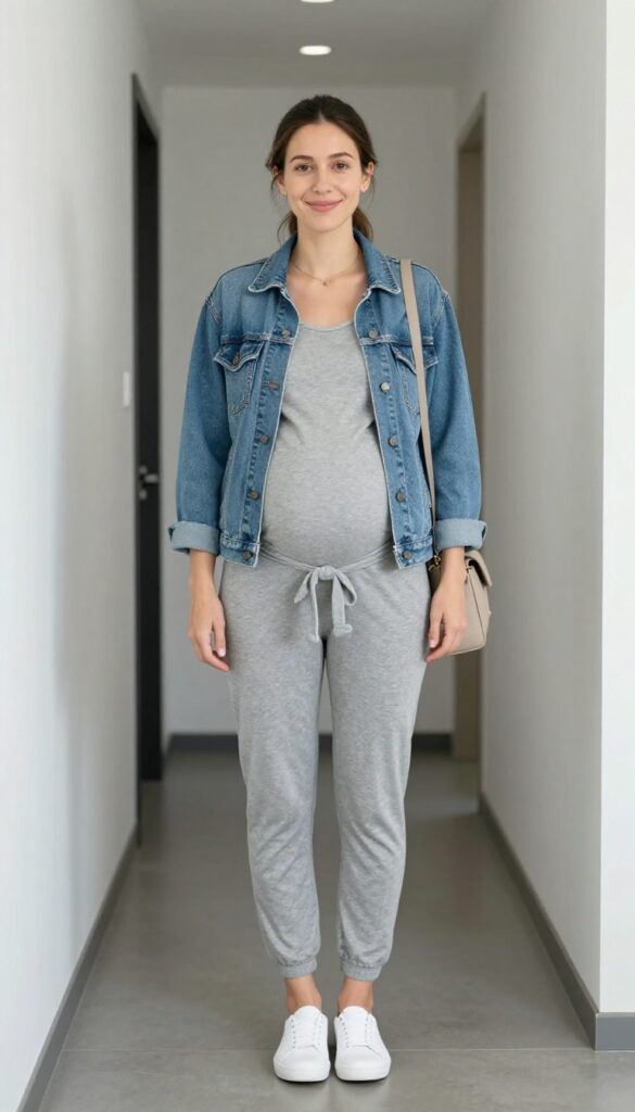 7. Jumpsuit with a Waist Tie and a Denim Jacket
