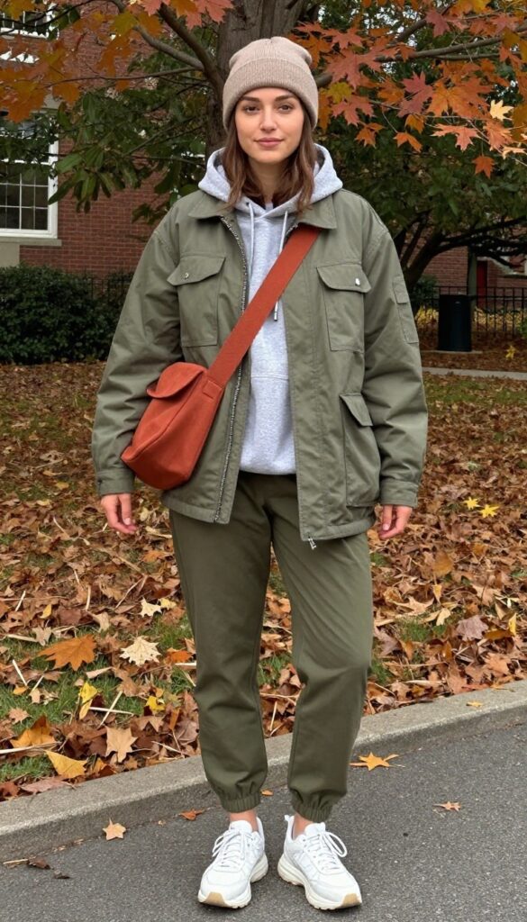 13. Utility Jacket with a Hoodie and Joggers
