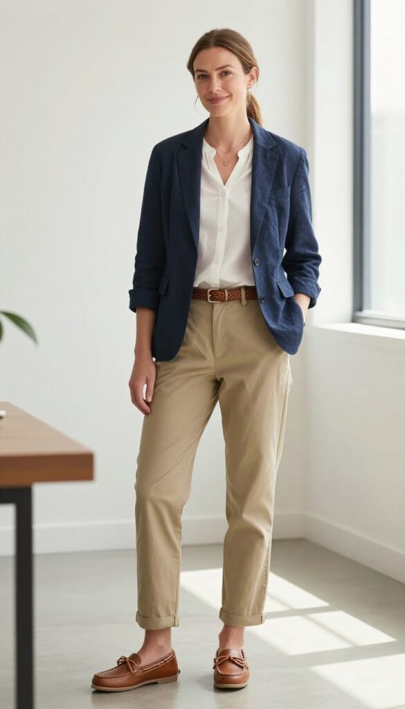 12. Chino Shorts and a Blazer for Warm Weather