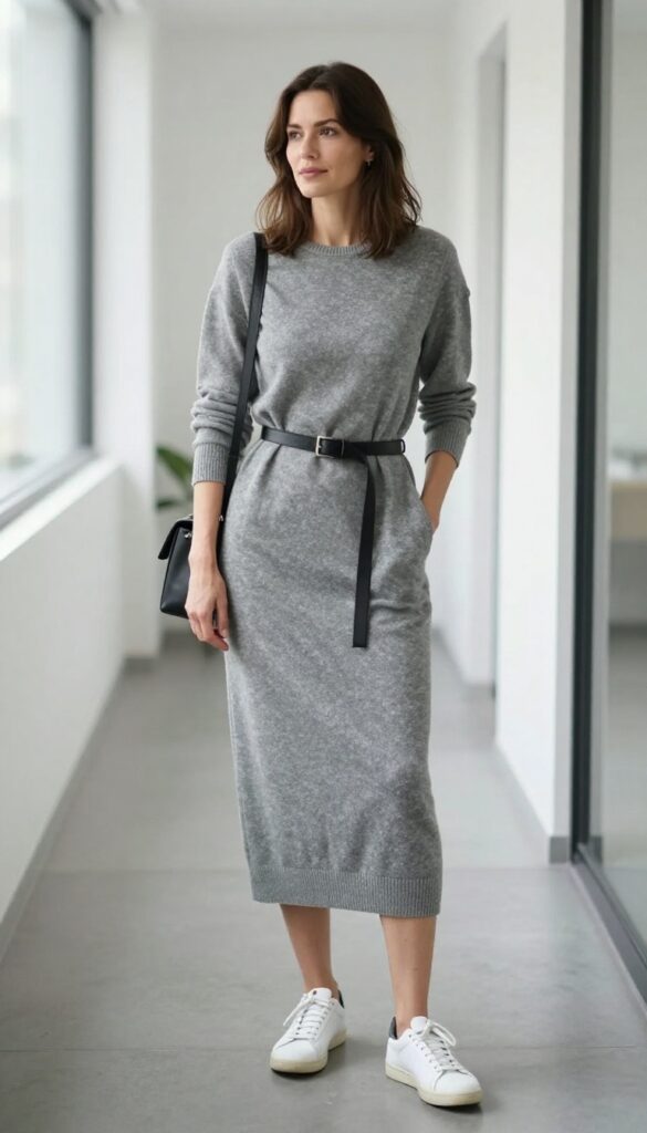 9. The Knit Dress with Belt