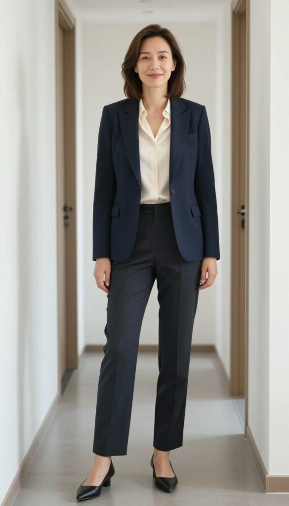 1. The Power Blazer and Straight-Leg Trousers