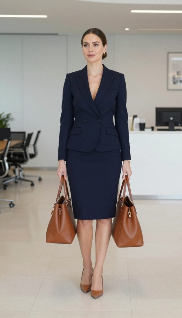 1. The Tailored Sheath Dress with a Structured Blazer