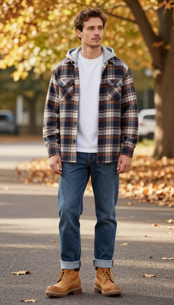 10. Flannel Shirt as a Light Jacket