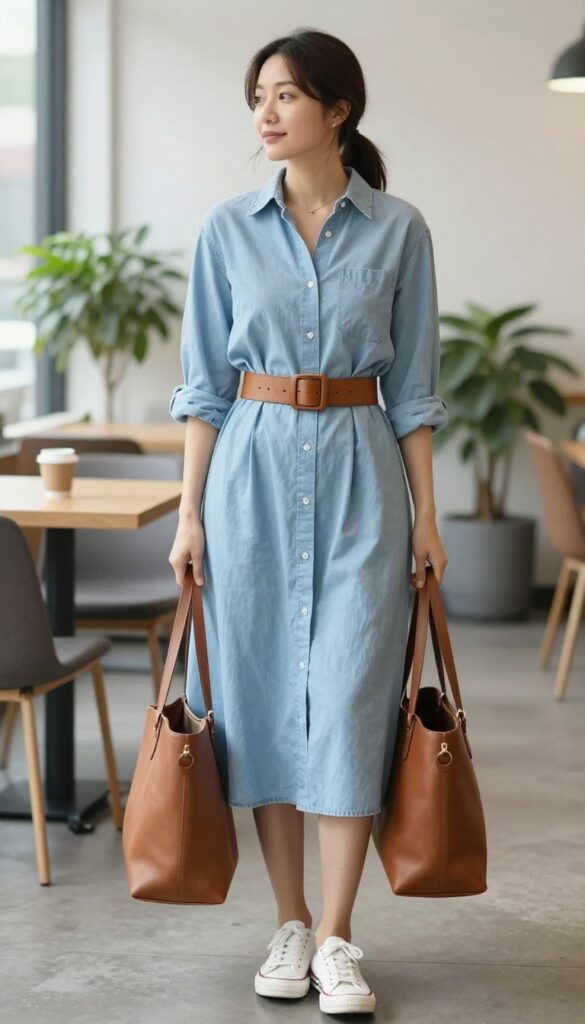 5. The Shirt Dress with a Statement Belt