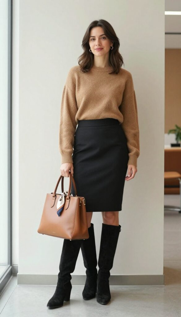 5. The Cashmere Sweater and Pencil Skirt