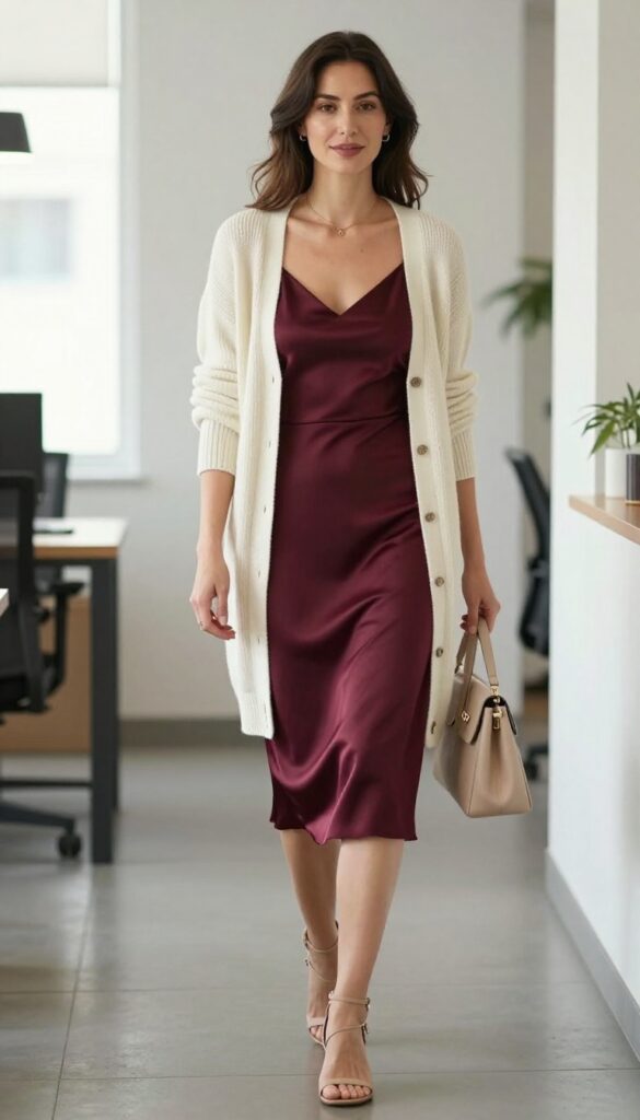 8. The Slip Dress with a Cardigan