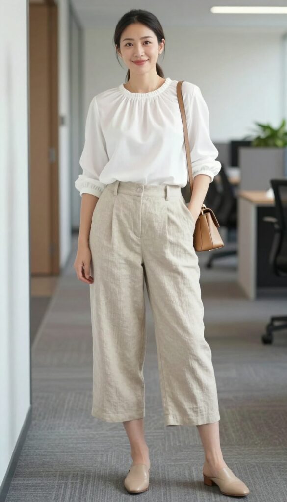 13. The Cropped Wide-Leg Pants and Blouse